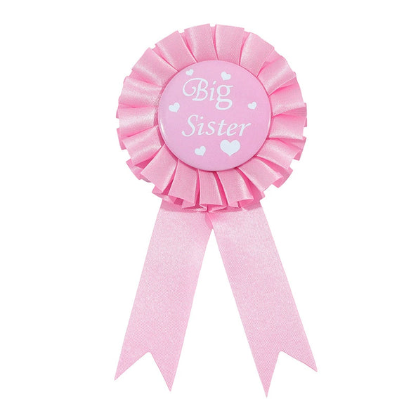 Baby Shower Girl Satin Ribbon Big Sister Badge Corsage Set Simple Style