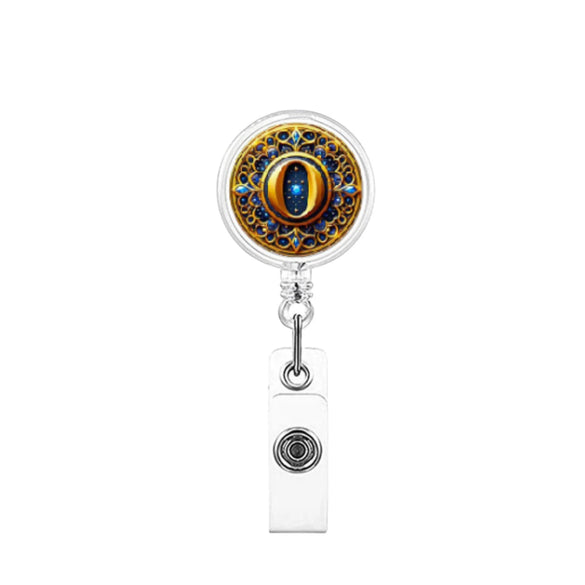 Badge Holder Reel Abs Glue Modern Art 26Letter Printed Easypull Buckle Retractable Rotating