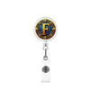 Badge Holder Reel Abs Glue Modern Art 26Letter Printed Easypull Buckle Retractable Rotating