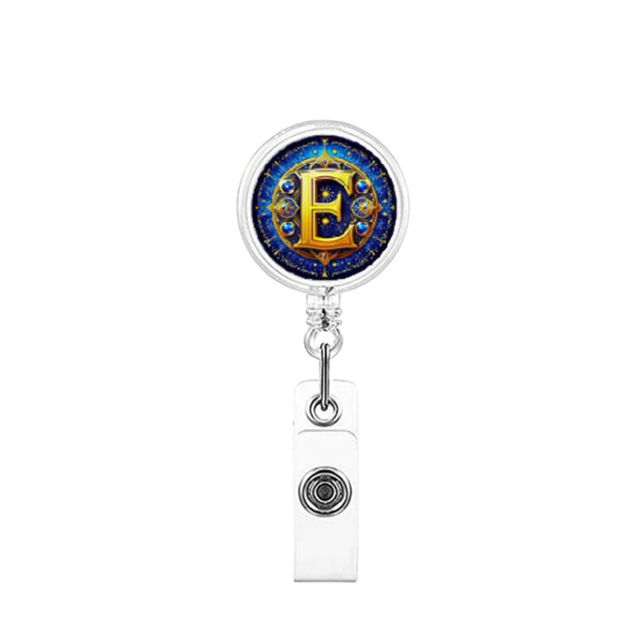 Badge Holder Reel Abs Glue Modern Art 26Letter Printed Easypull Buckle Retractable Rotating