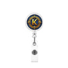 Badge Holder Reel Abs Glue Modern Art 26Letter Printed Easypull Buckle Retractable Rotating