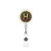 Badge Holder Reel Abs Glue Modern Art 26Letter Printed Easypull Buckle Retractable Rotating