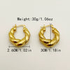 Bag Earrings Solid Horn Stainless Steel Geometric Gold Plated Electroplated
