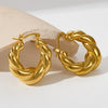 Bag Earrings Solid Horn Stainless Steel Geometric Gold Plated Electroplated