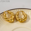 Bag Earrings Solid Horn Stainless Steel Geometric Gold Plated Electroplated