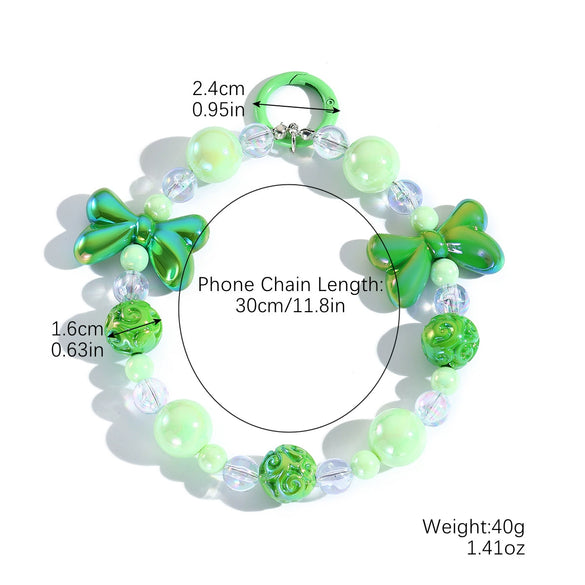 Bag Hanging Ornaments Plastic Resin Beaded Mixed Mobile Phone Chain With Love Water Drops Bell Pattern And Electroplating Treatment