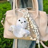 Bag Hanging Pendant Key Ring Handcrocheted Acrylic Rope Knitting Titanium Steel Sunny Doll Style