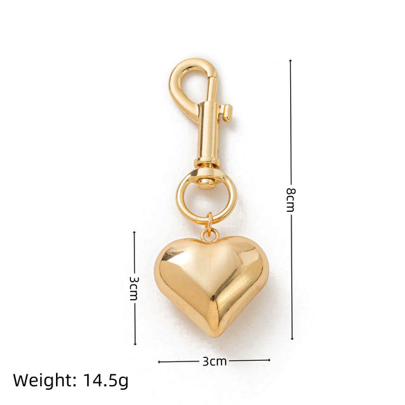 Bag Pendant Alloy Solid Color Heart Street Fashion Accessories 18K Color Retention