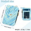 Bag Pu Leather Striped Woven Pattern Folding Card Bag For Women