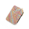 Bag Pu Leather Striped Woven Pattern Folding Card Bag For Women