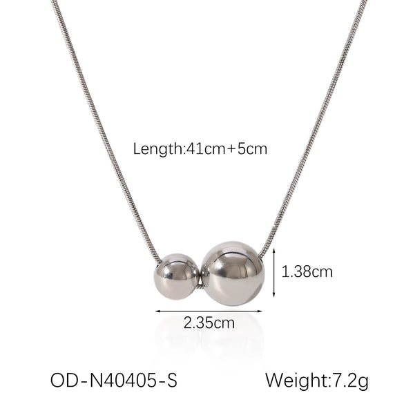 Ball Bead Chain Jewelry Set With Spherical Pendant And Tassel Titanium Steel Stainless Steel Geometric Pattern Pvd Vacuum Plating Women's