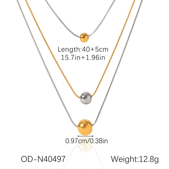 Ball Bead Chain Jewelry Set With Spherical Pendant And Tassel Titanium Steel Stainless Steel Geometric Pattern Pvd Vacuum Plating Women's