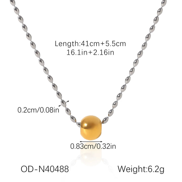 Ball Bead Chain Jewelry Set With Spherical Pendant And Tassel Titanium Steel Stainless Steel Geometric Pattern Pvd Vacuum Plating Women's