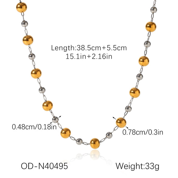 Ball Bead Chain Jewelry Set With Spherical Pendant And Tassel Titanium Steel Stainless Steel Geometric Pattern Pvd Vacuum Plating Women's