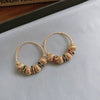 Ball Contrast Color Imitation Pearl Twist Geometric Pattern Electroplated Feminine Earrings
