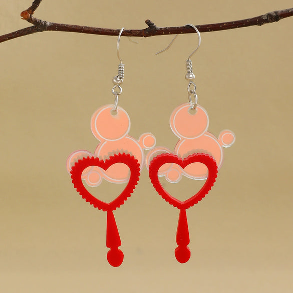 Ballet Dancing Cat Wood Earrings For Women 14K Gold Ear Needle Engraved Animal Zodiac Jewelry
