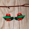Ballet Dancing Cat Wood Earrings For Women 14K Gold Ear Needle Engraved Animal Zodiac Jewelry