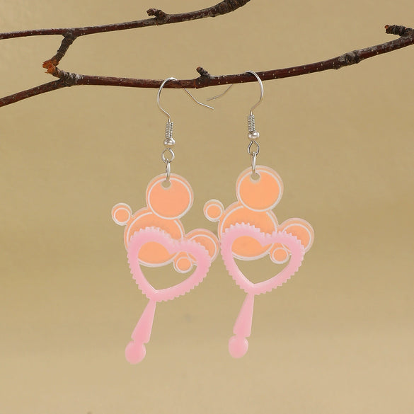 Ballet Dancing Cat Wood Earrings For Women 14K Gold Ear Needle Engraved Animal Zodiac Jewelry