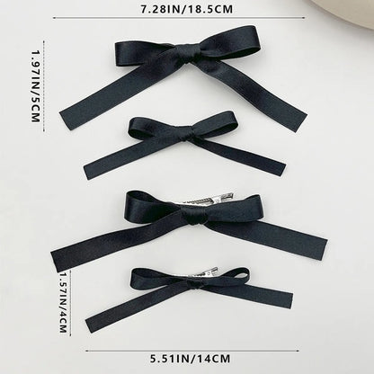 Ballet Girl French Style Pure Desire Bow Ribbon Hairpin Super Fairy Ins Back Of Head Hairpin Double Ponytail Hair Accessories