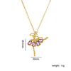 Ballet Girl Necklace Copper Titanium Steel With Cartoon Characters Mixed Gem Inlay Electroplating Ochain For Women Light Luxury Style