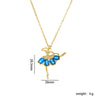 Ballet Girl Necklace Copper Titanium Steel With Cartoon Characters Mixed Gem Inlay Electroplating Ochain For Women Light Luxury Style