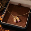 Ballet Shoe Necklace Mixed Gemstone Setting Copper Electroplated For Women