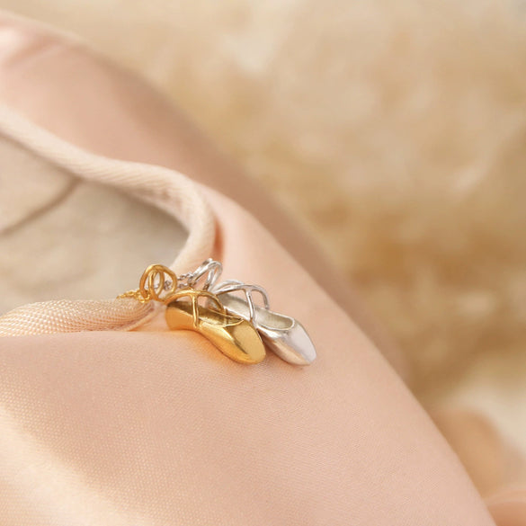 Ballet Shoes Pendant Necklace Copper 18K Gold Plated Geometric Style For Women
