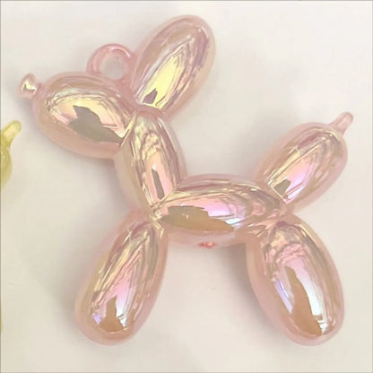 Balloon Dog Acrylic Handmade DIY Hanging Hole Car Hanging Pendant Jewelry Accessories Internet Red Onion Powder Dazzle White Mobile Phone Chain Material