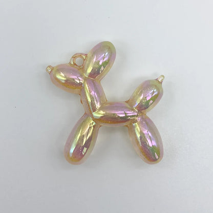 Balloon Dog Acrylic Handmade DIY Hanging Hole Car Hanging Pendant Jewelry Accessories Internet Red Onion Powder Dazzle White Mobile Phone Chain Material