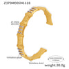 Bamboo Inlaid Bead Creative Temperament Open Bracelet Stainless Steel Shell Beads Geometric Style 18K Gold Plated