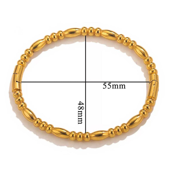 Bamboo Style Stainless Steel Electroplated Female Bracelet