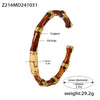 Bamboo Tea Open Bracelet Copper Electroplated 18K True Gold Color Minimalist Geometric Jewelry