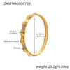 Bamboo Zircon Bracelet 316L Stainless Steel 18K Gold Plated Geometric Jewelry