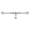 Barbell Earrings Stainless Steel Star Design Electroplated