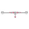 Barbell Earrings Stainless Steel Star Design Electroplated