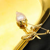 Baroque Brooch Natural Freshwater Pearl Geometric 18K Gold Electroplated