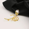Baroque Brooch Natural Freshwater Pearl Geometric 18K Gold Electroplated