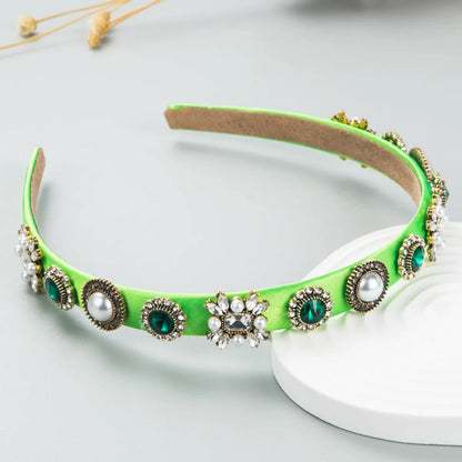 Baroque Butterfly Rhinestone Pearl Headband Female Simple Headband