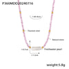Baroque Fashion Cut Natural Stone Freshwater Pearl Pendant Necklace With Colorful Beaded Titanium Steel 18K Gold Plated In Geometric Design