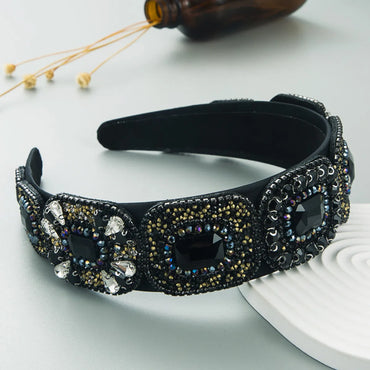 Baroque Fashion New Bright Crystal Wide Brim Hairband