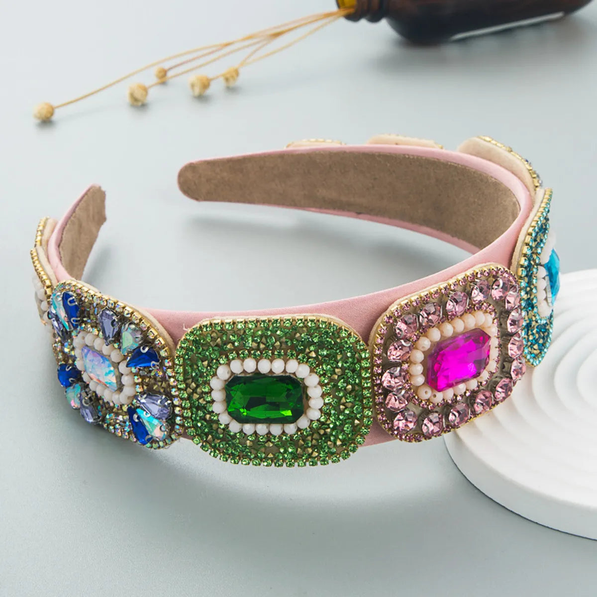 Baroque Fashion New Bright Crystal Wide Brim Hairband