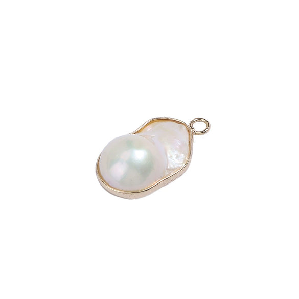 Baroque Fishtail Gilt Copper Goldplated Natural Freshwater Pearl Pendant Earrings Accessories