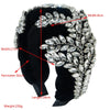 Baroque Fleece Woven Headband With Rhinestone And Maple Leaf Design For Women