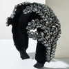 Baroque Fleece Woven Headband With Rhinestone And Maple Leaf Design For Women