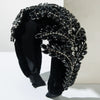 Baroque Fleece Woven Headband With Rhinestone And Maple Leaf Design For Women