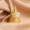 Baroque Freshwater Pearl Ring Retro Geometric Style Hand Jewelry For Women Electroplated