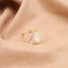 Baroque Freshwater Pearl Ring Retro Geometric Style Hand Jewelry For Women Electroplated