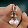 Baroque Imitation Pearl Earrings Copper Geometric Style