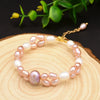 Baroque Natural Freshwater Pearl Retro Non Fading Handmade Electroplated Women's Bracelet With Geometric Styling