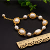 Baroque Natural Freshwater Pearl Retro Non Fading Handmade Electroplated Women's Bracelet With Geometric Styling